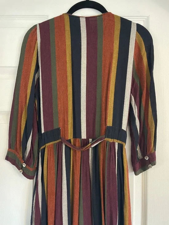 Zara Striped Block Print Midi Dress - Picture 5 of 7